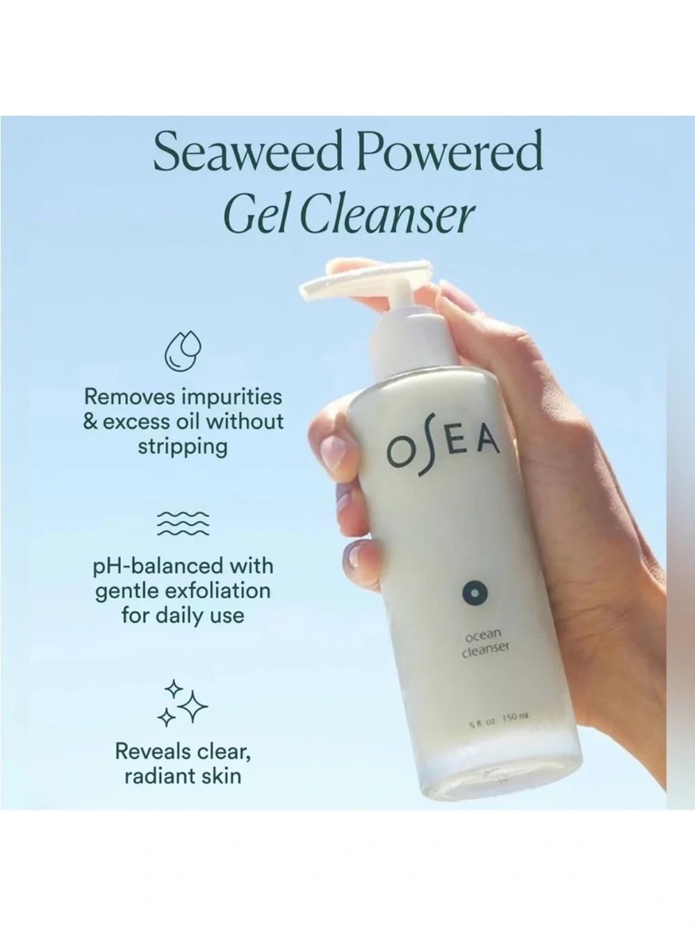 OSEA Ocean Cleanser NIB. Exfoliant, Calms & Refreshes skin. Seaweed Infused
